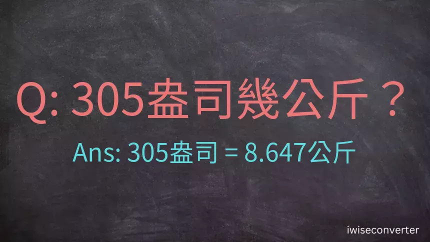 305盎司幾公斤？