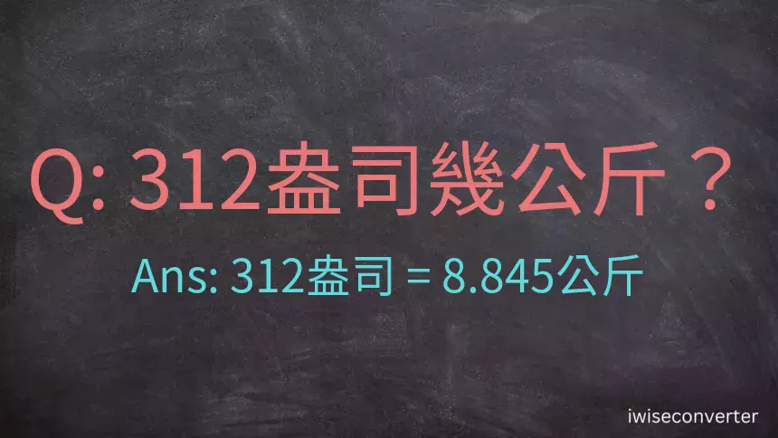 312盎司幾公斤？