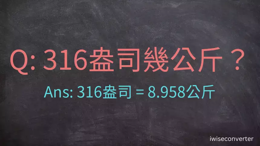 316盎司幾公斤？