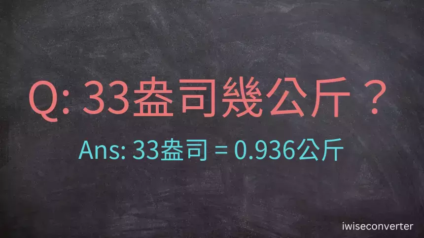 33盎司幾公斤？