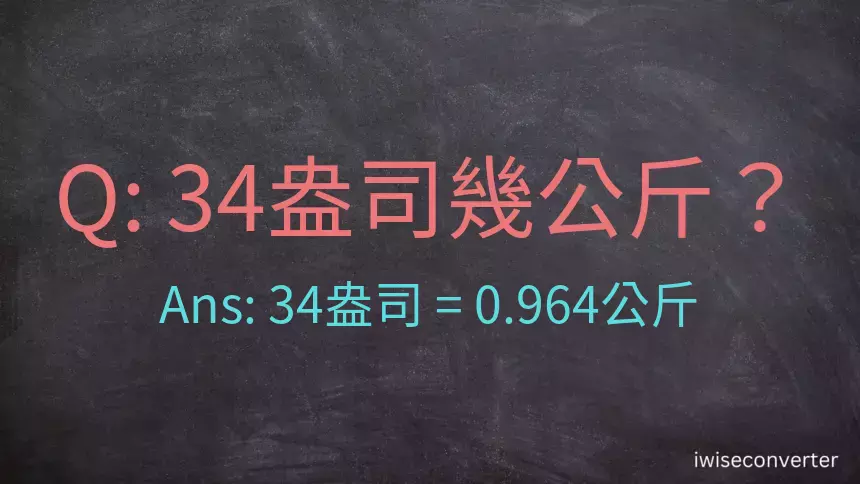 34盎司幾公斤？