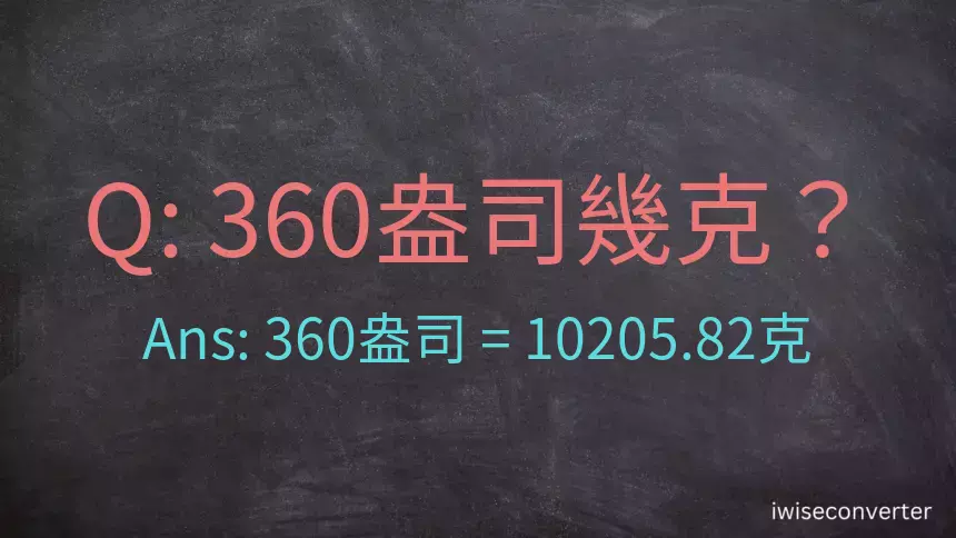 360盎司幾公克？360盎司幾克？