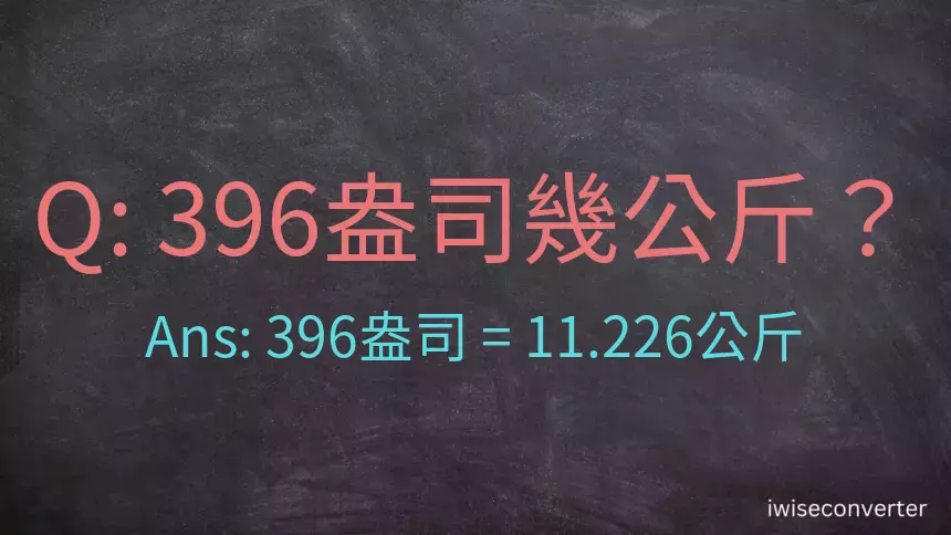 396盎司幾公斤？