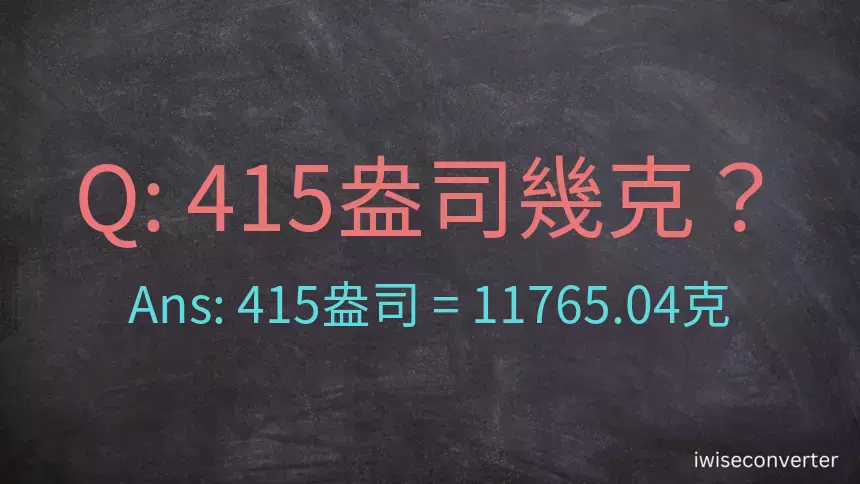 415盎司幾公克？415盎司幾克？