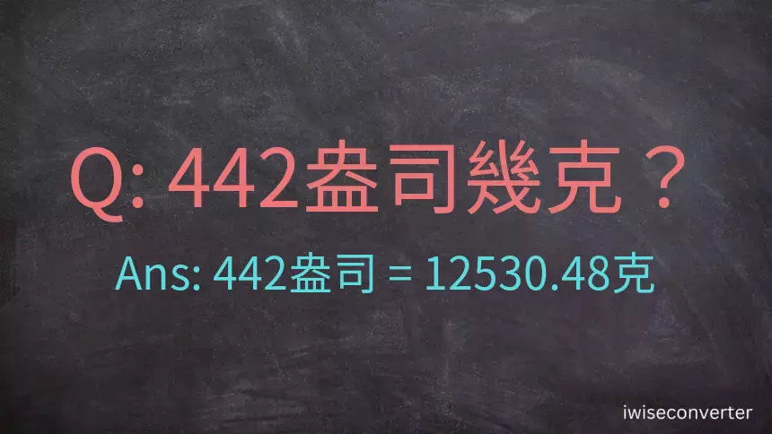 442盎司幾公克？442盎司幾克？