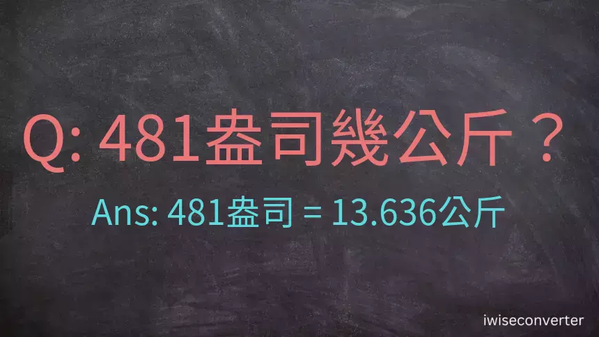 481盎司幾公斤？