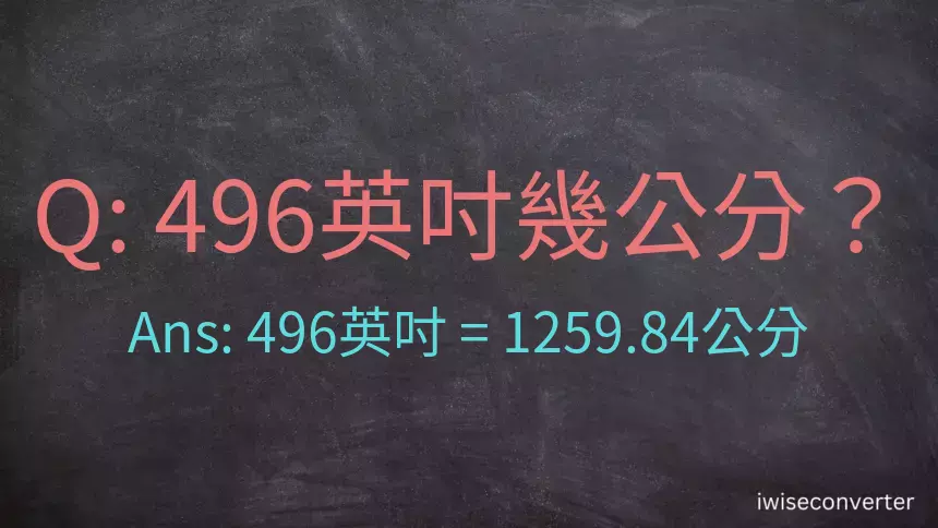 496英吋幾公分？