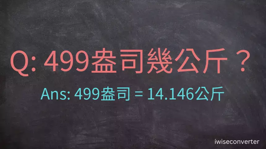 499盎司幾公斤？