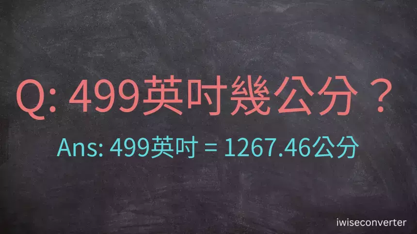 499英吋幾公分？