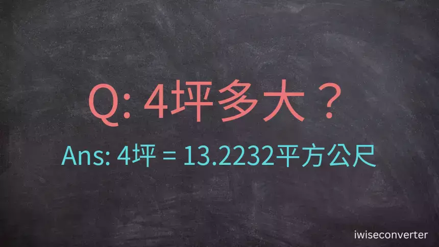 4坪多大？4坪幾平方公尺？