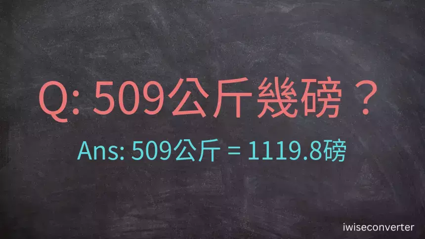 509公斤幾磅？