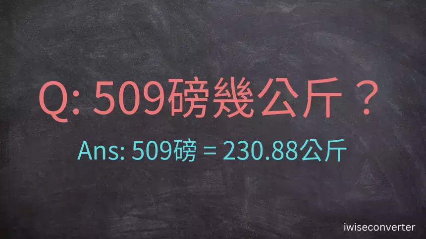 509磅幾公斤？