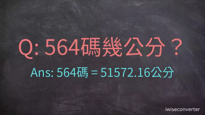 564碼幾公分？