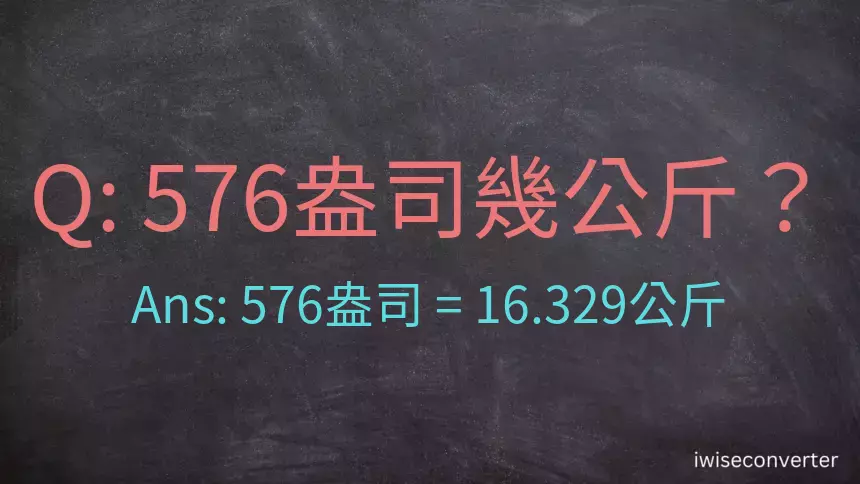 576盎司幾公斤？