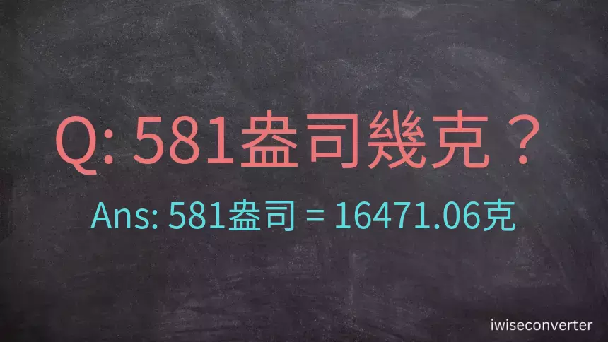 581盎司幾公克？581盎司幾克？