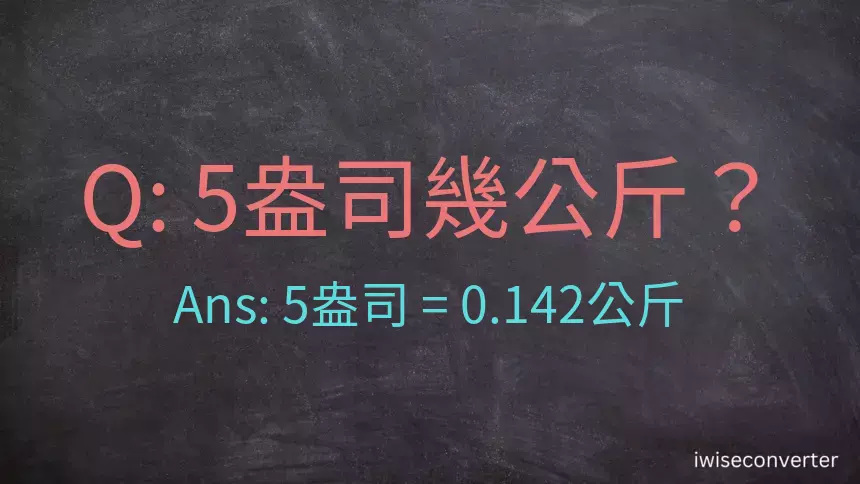 5盎司幾公斤？