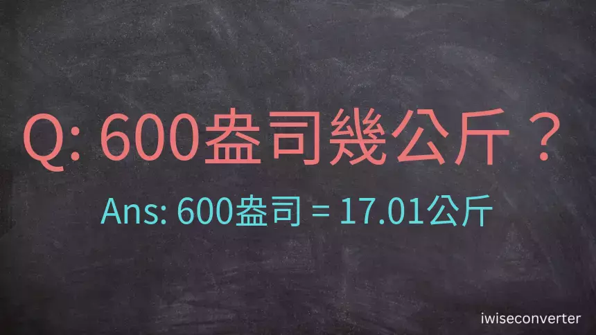 600盎司幾公斤？