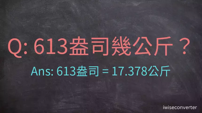 613盎司幾公斤？