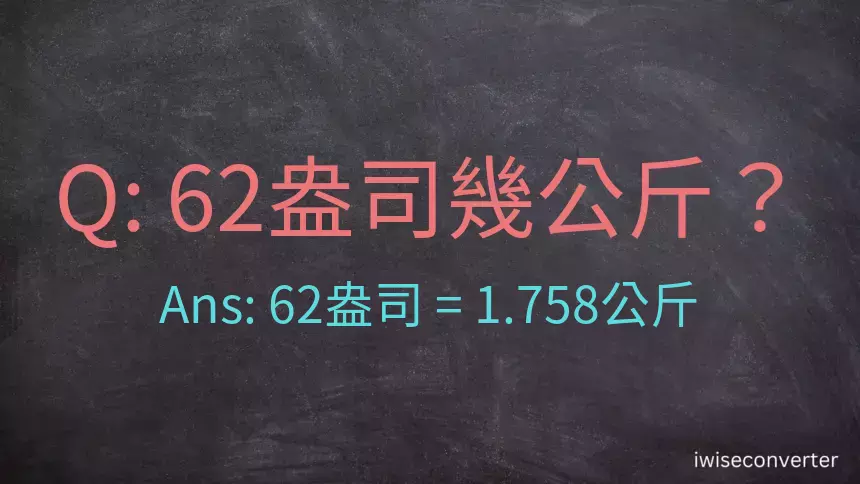 62盎司幾公斤？