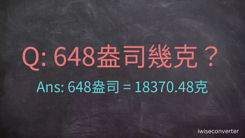 648盎司幾公克？648盎司幾克？