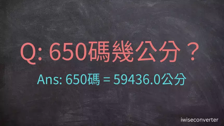 650碼幾公分？