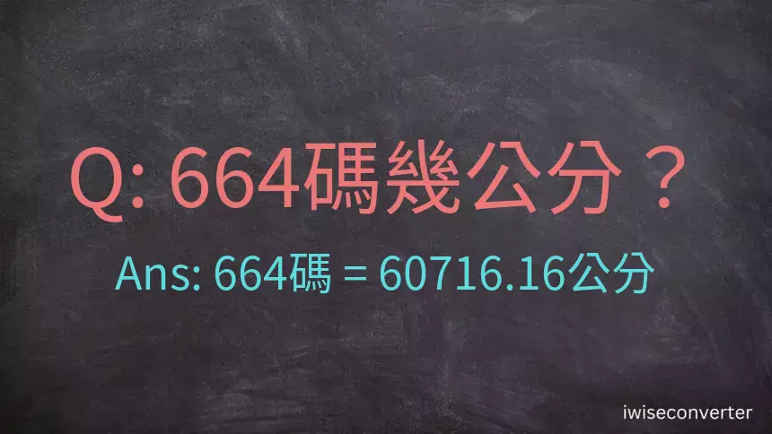 664碼幾公分？