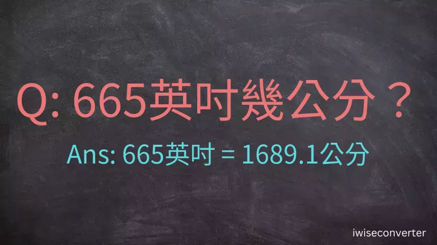 665英吋幾公分？