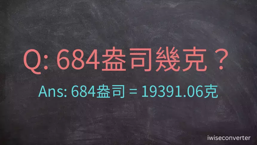 684盎司幾公克？684盎司幾克？