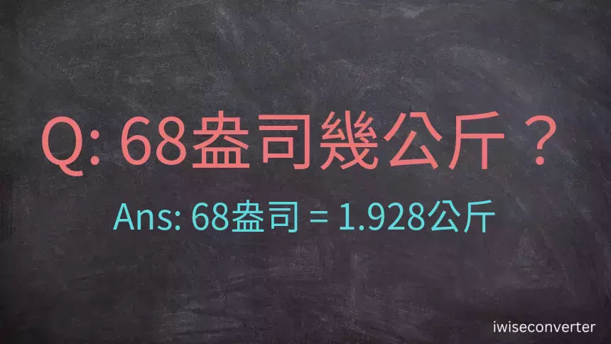 68盎司幾公斤？