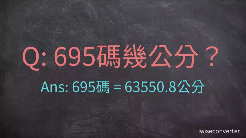 695碼幾公分？