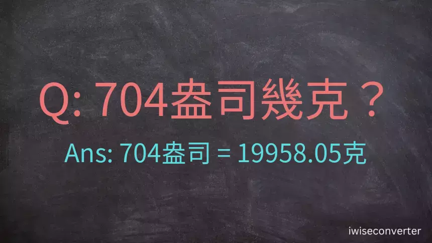 704盎司幾公克？704盎司幾克？