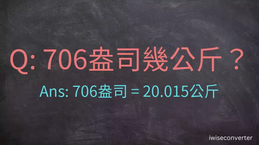 706盎司幾公斤？