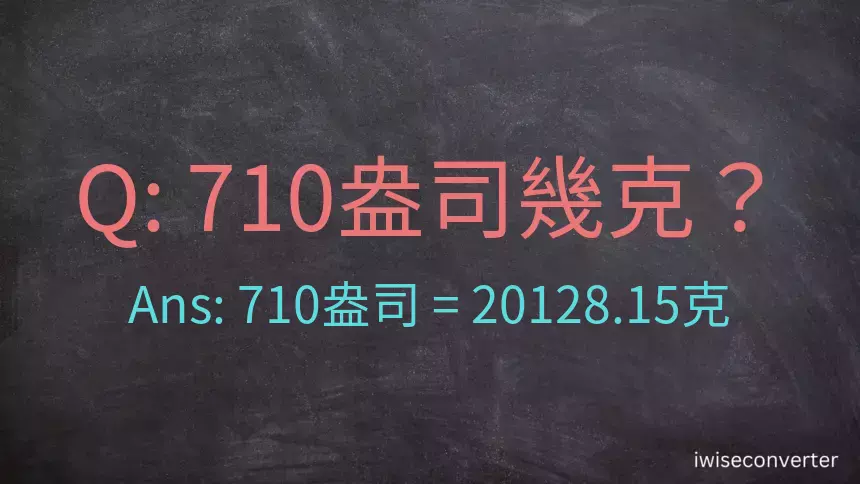 710盎司幾公克？710盎司幾克？