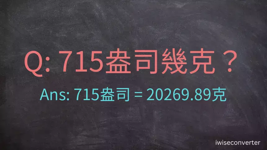 715盎司幾公克？715盎司幾克？