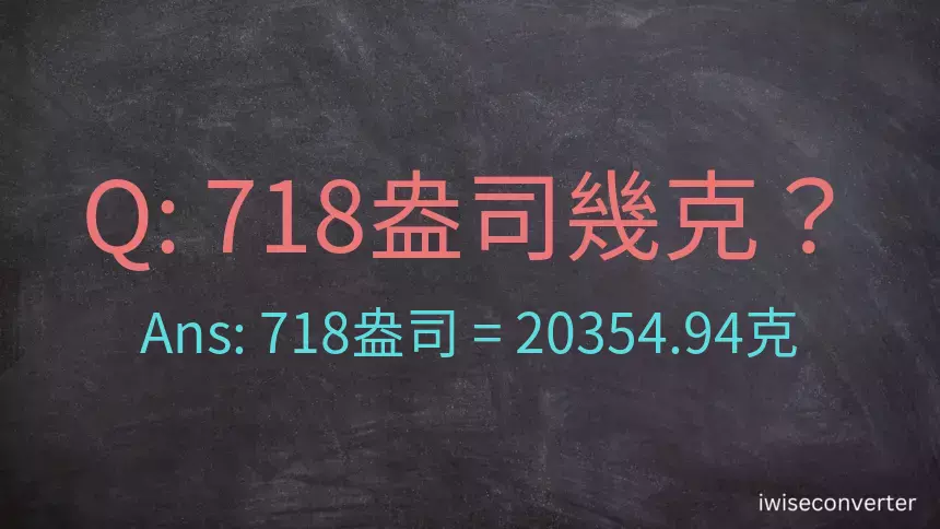 718盎司幾公克？718盎司幾克？