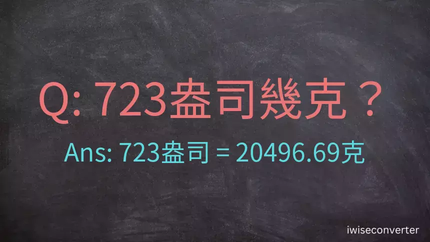 723盎司幾公克？723盎司幾克？