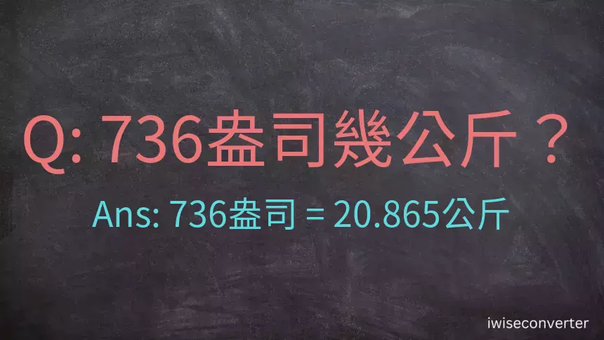 736盎司幾公斤？