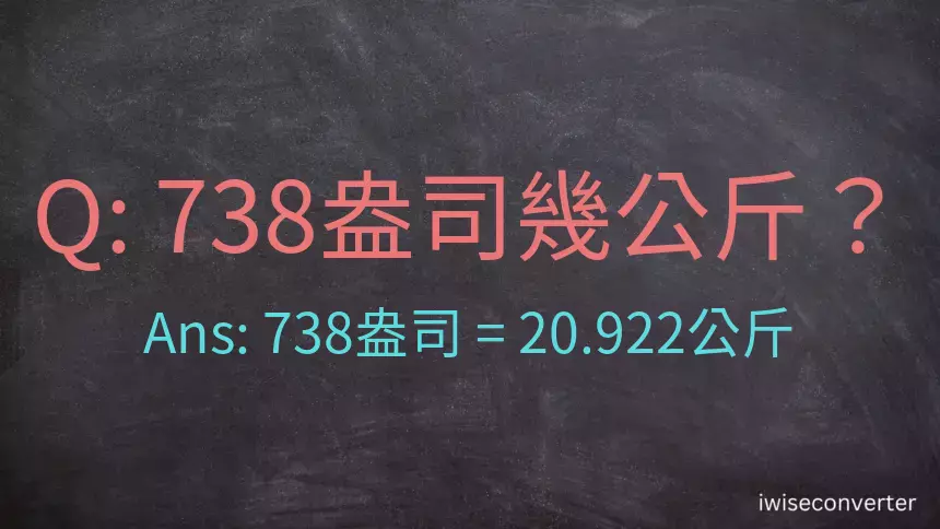 738盎司幾公斤？