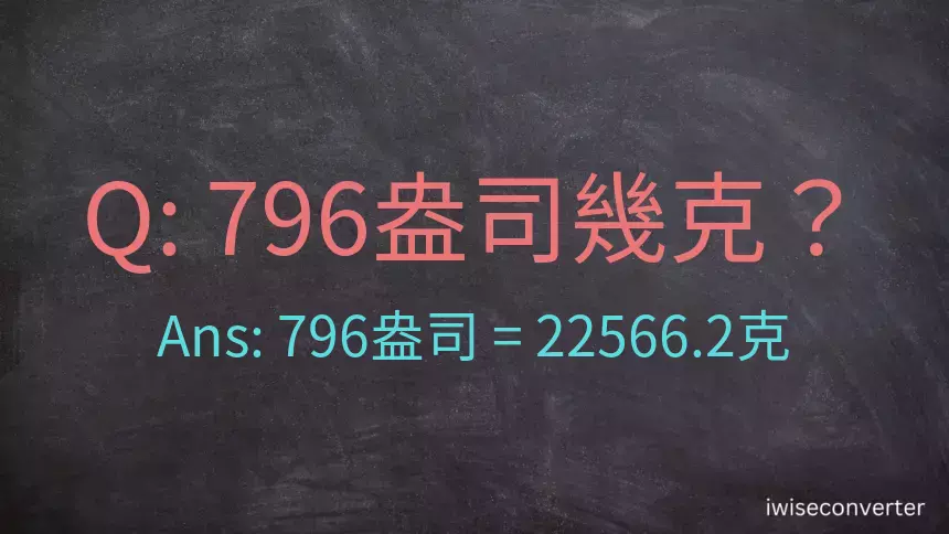 796盎司幾公克？796盎司幾克？