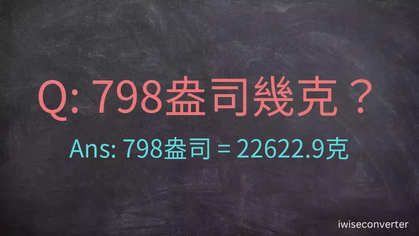 798盎司幾公克？798盎司幾克？