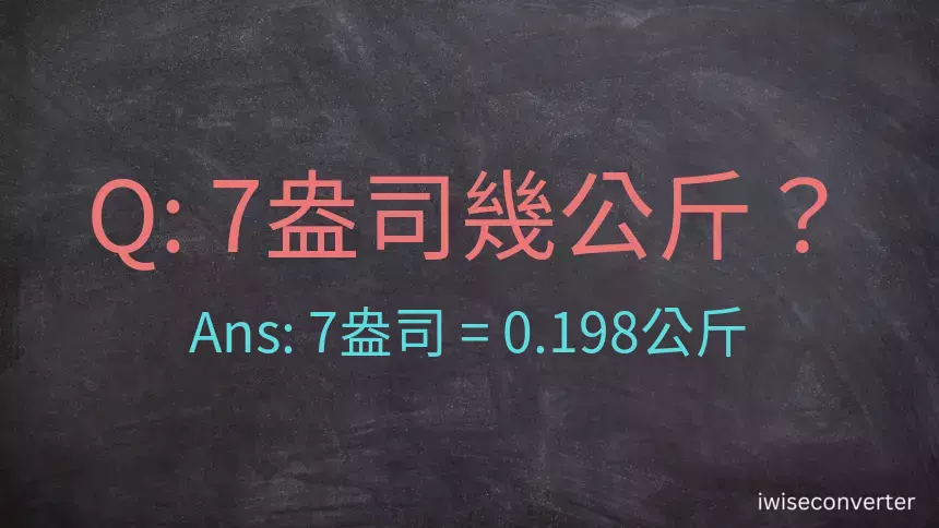 7盎司幾公斤？