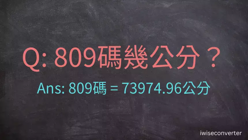 809碼幾公分？