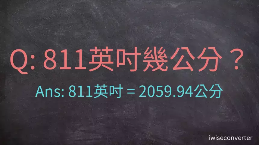 811英吋幾公分？