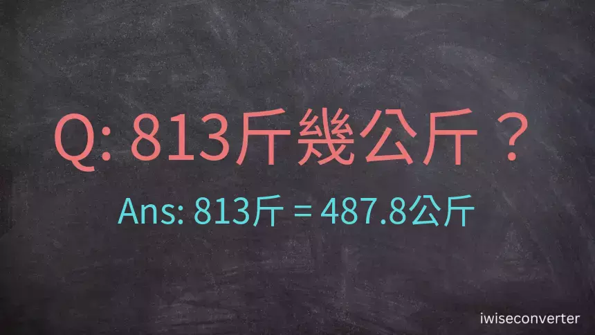 813斤是多少公斤？813台斤是多少公斤？