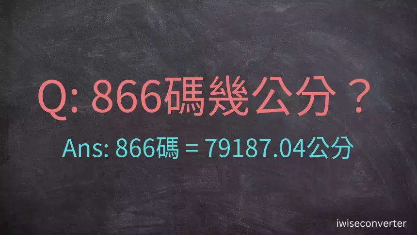 866碼幾公分？