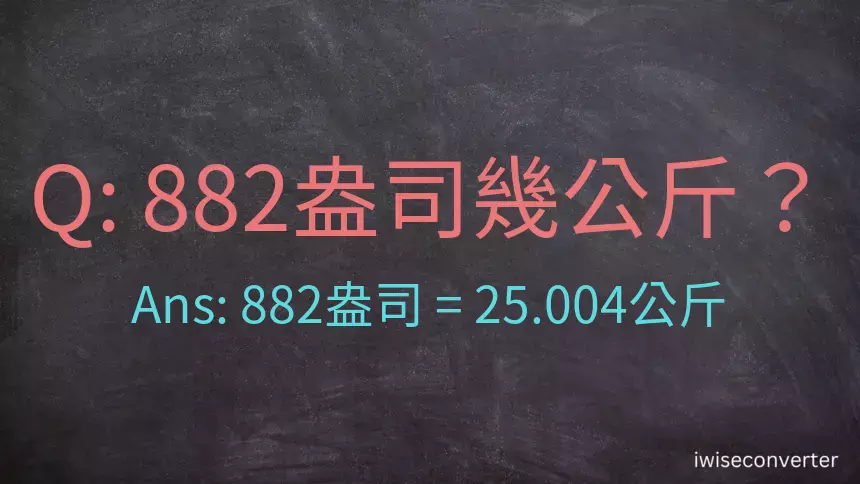 882盎司幾公斤？