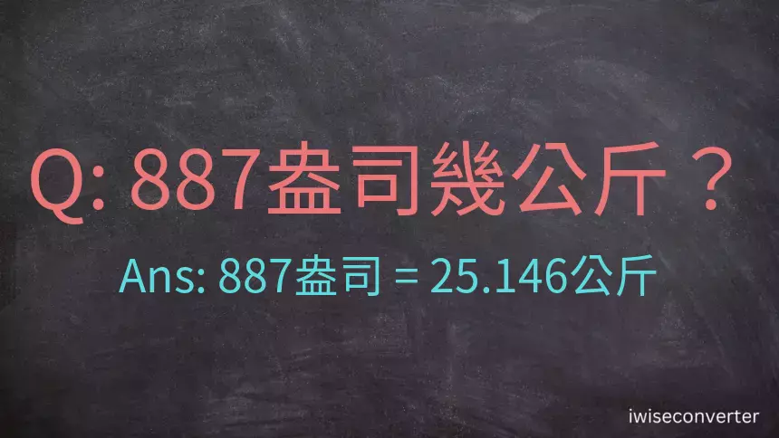 887盎司幾公斤？