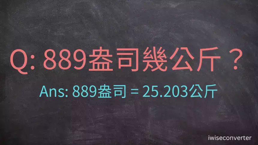 889盎司幾公斤？