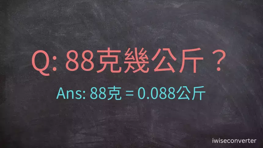 88克是多少公斤？