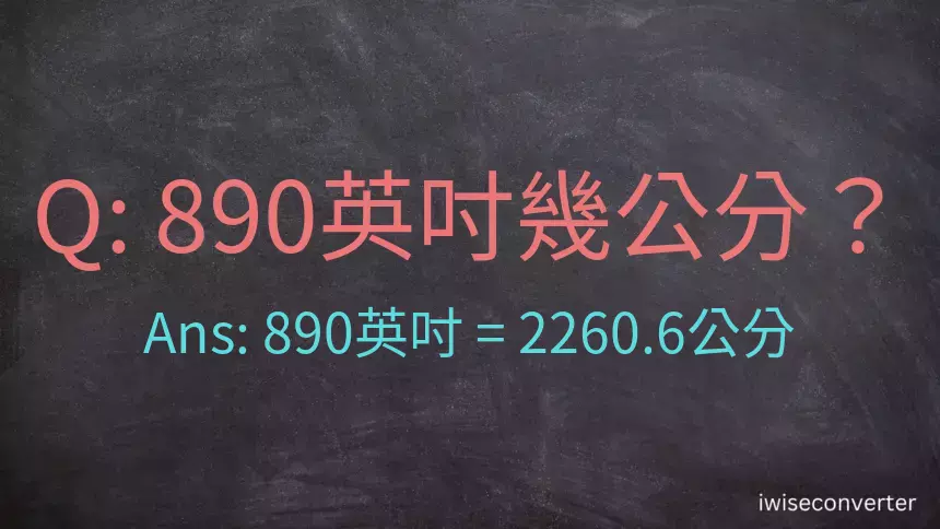 890英吋幾公分？